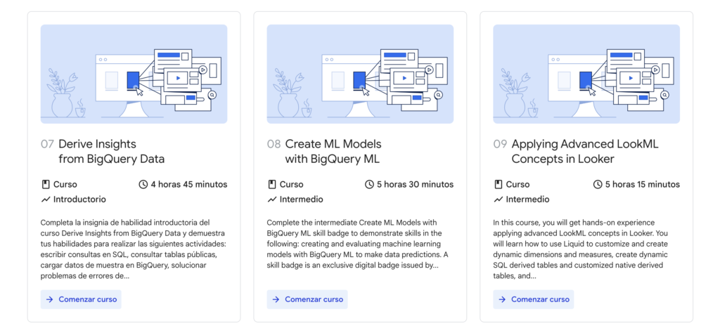 Cursos 7,8 y 9 de Google Cloud